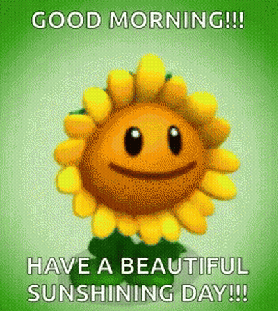 Sunflower Face Saying Good Morning GIF