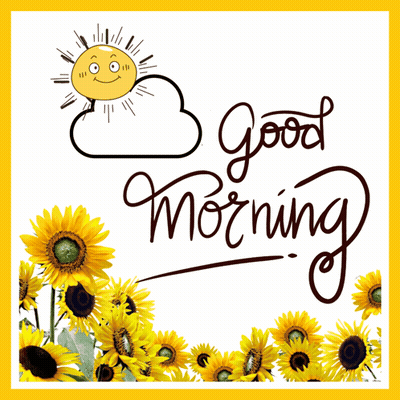 Sunflowers With Good Morning Text GIF