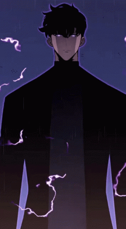 Sung Jin Woo With Purple Lightning Surrounding Him GIF