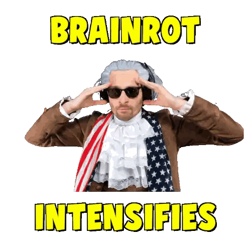 Sunglasses And Headphones Brainrot Sticker