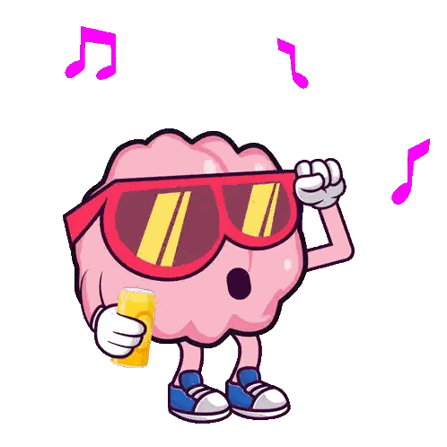 Sunglasses Brain Holding Soda Sticker