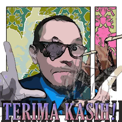 Sunglasses Cartoon Man Saying Terima Kasih Sticker