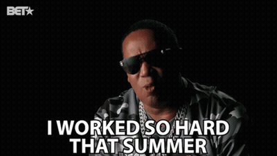 Sunglasses Chains Man Saying I Worked So Hard That Summer GIF