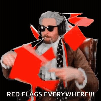 Sunglasses Headphones Man Holding Saying Red Flags Everywhere GIF