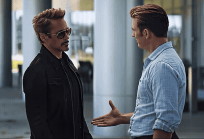 Sunglasses Man And Blue Shirt Man Talking GIF
