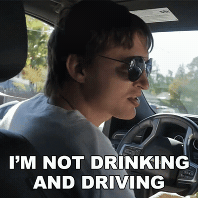 Sunglasses Man Driving I'm Not Drinking And Driving GIF
