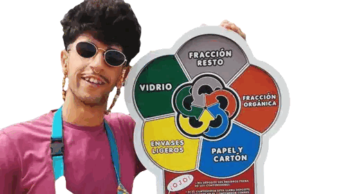 Sunglasses Man Holding Flower Sign Sticker