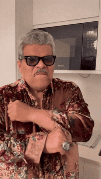 Sunglasses Man In Floral Shirt At Microwave GIF