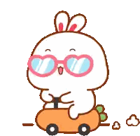 Sunglasses Rabbit Riding Carrot Car Sticker