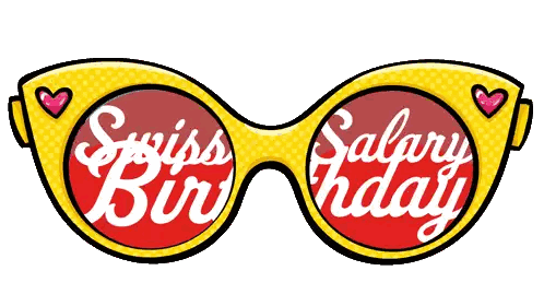 Sunglasses Saying Swiss Bir And Salary Birthday Sticker