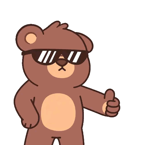 Sunglasses Teddy Bear Giving Thumbs Up Sticker