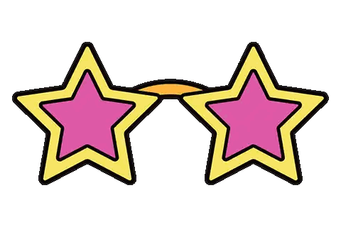 Sunglasses With Pink And Yellow Stars Sticker
