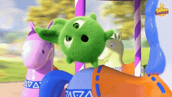 Sunny Bunnies Hopper On Speeding Carousel GIF
