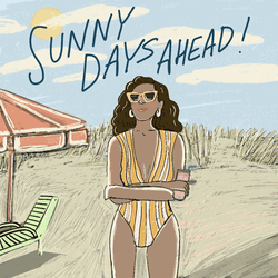 Sunny Days Ahead Animated Girl Art