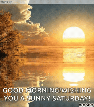 Sunny Saturday Sunset Over Ocean GIF