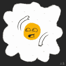 Sunny Side Up Egg Waving GIF