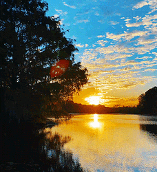 Sunrise Blue Sky Water GIF