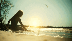 Sunrise Girl On Beach