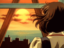 Sunset Anime Art Train