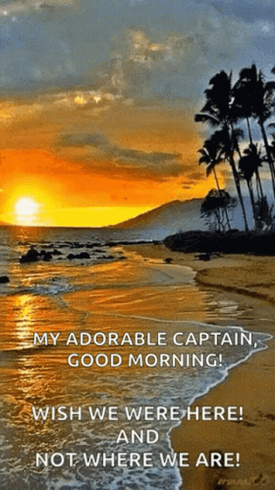 Sunset Beach Saying My Adorable Captain Good Morning