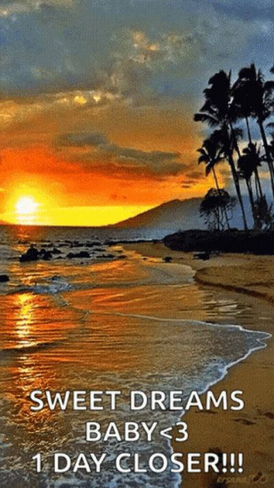Sunset Beach With Sweet Dreams Baby GIF