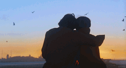 Sunset Couple Hug