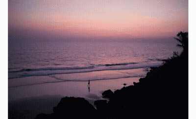 Sunset Ocean Person Silhouette GIF