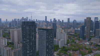 Sunset Over City Skyline GIF