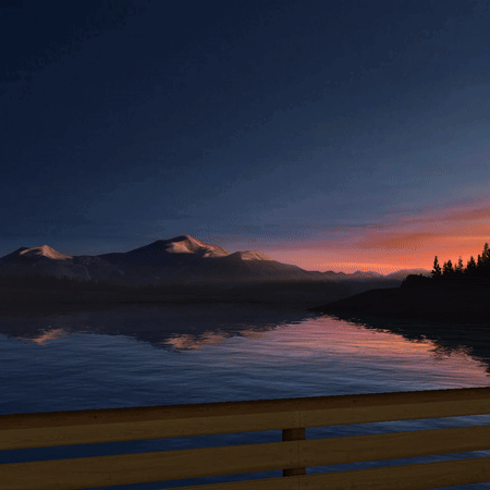 Sunset Over Lake And Mountains GIF