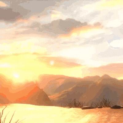 Sunset Over Mountain Range With Tent GIF