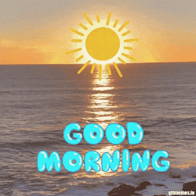 Sunset Over Ocean Good Morning Blue GIF