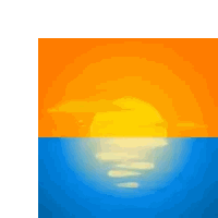 Sunset Over Ocean With Birds Sticker