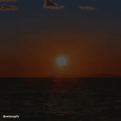 Sunset Over Ocean With Bom Dia GIF