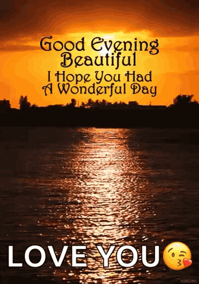 Sunset Over Water Good Evening Beautiful Love You GIF