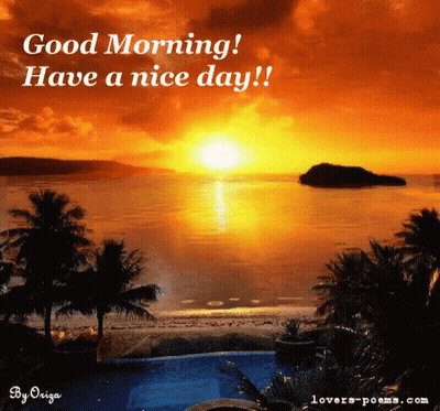 Sunset Over Water Good Morning Have A Nice Day GIF