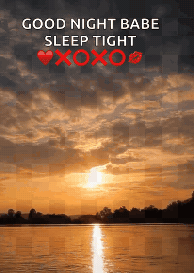 Sunset Over Water Good Night Babe Sleep Tight GIF
