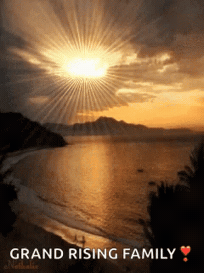 Sunset Over Water Grand Rising Family GIF