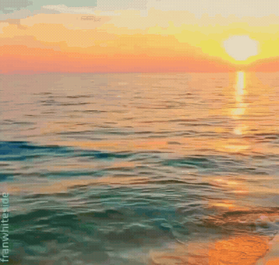 Sunset Over Water Painting GIF