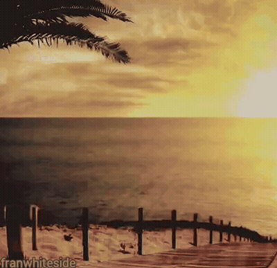 Sunset Over Water Painting By Franwhiteside GIF