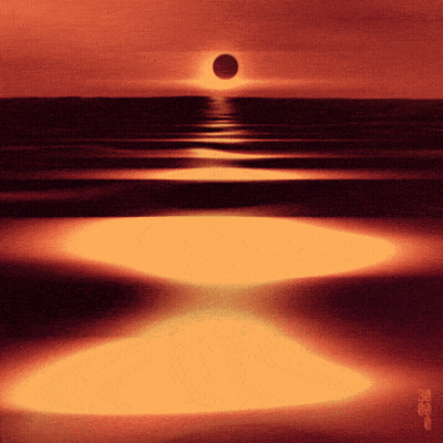 Sunset Over Water With Circle GIF