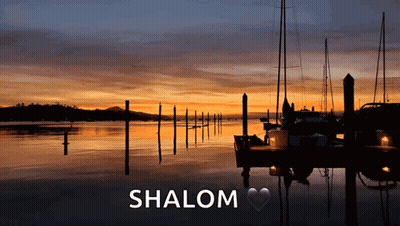 Sunset Over Water With Shalom GIF