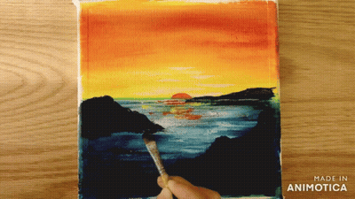Sunset Painting Made In Animotica GIF