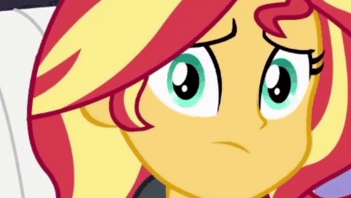 Sunset Shimmer From My Little Pony Equestria Girls Making A Sad Face GIF