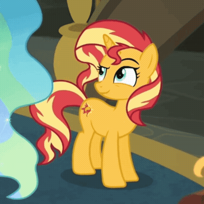 Sunset Shimmer Standing In Front Of Blue Flame GIF