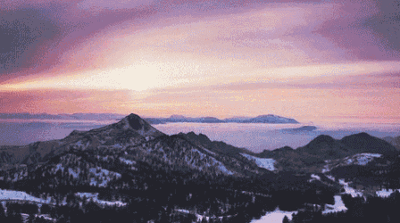Sunset Time Lapse Over Mountain GIF