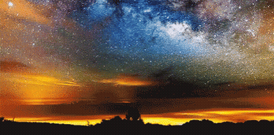 Sunset With Galaxy In The Sky GIF
