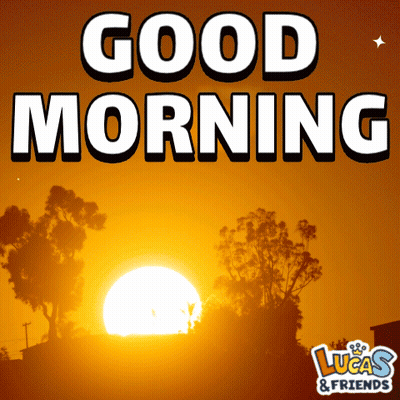 Sunset With Good Morning Text GIF