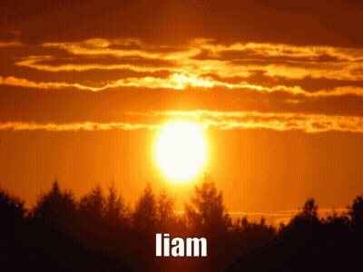 Sunset With Liam Name GIF