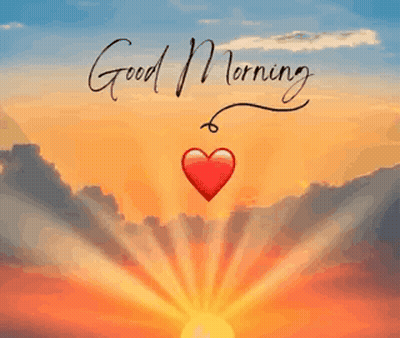 Sunshine With Red Heart GIF