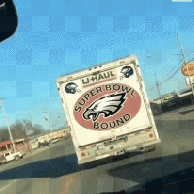 Super Bowl Bound U-Haul Truck Driving GIF